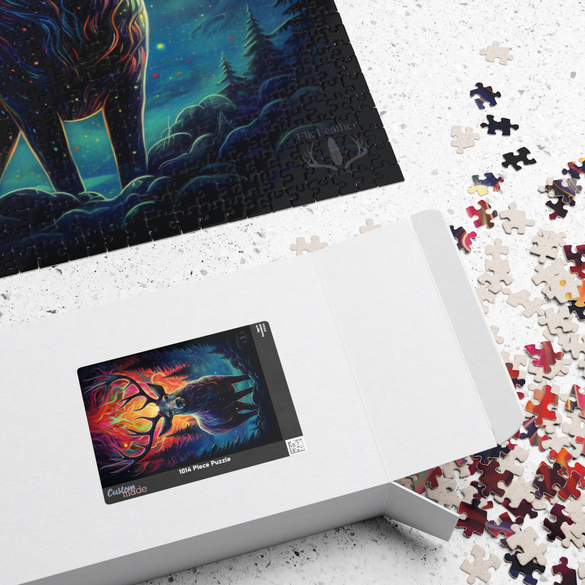 Elk Spirit Neon Lights Puzzle 1014-pieces 4 Elk Spirit Neon Lights Puzzle 1014-pieces - Image 4