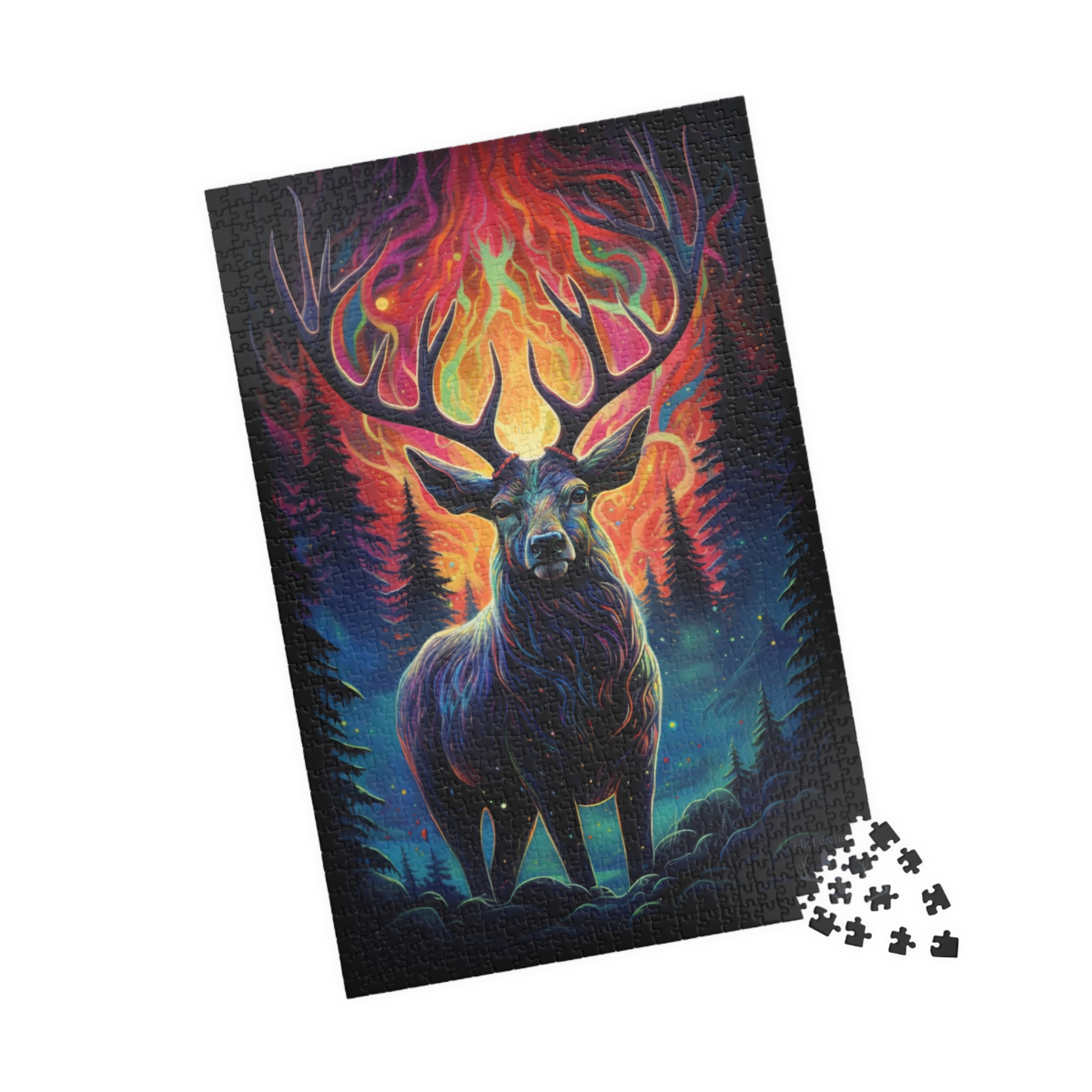 Elk Spirit Neon Lights Puzzle 1014-pieces 3 Elk Spirit Neon Lights Puzzle 1014-pieces - Image 3