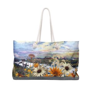 Wildflower Nature Scene Artistry Weekender Tote Bag - Colorful Floral Elegance - Perfect Gift Idea for Her Travel Bag