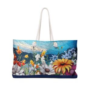 Wildflower Meadow & Scenic Landscape Weekender Tote Bag - Nature's Artistic Journey - Floral Artistry Perfect Gift Idea for Her Travel Bag