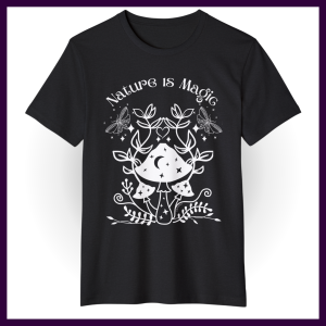 mushroom graphic tee nature is magic musiroom leaf botanical design