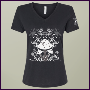 Mushroom V Neck Tee – Nature Inspired Botanical Shirt